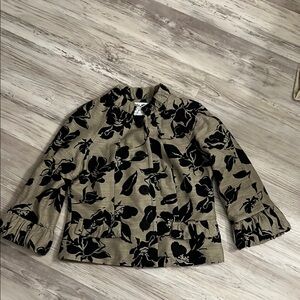 Floral Black and Tan Women's Jacket David Brooks Size 10